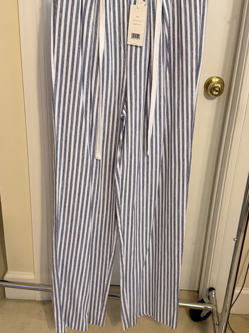 BRAND NEW Vince Striped Blue & White Woman’s Drawstring Pants